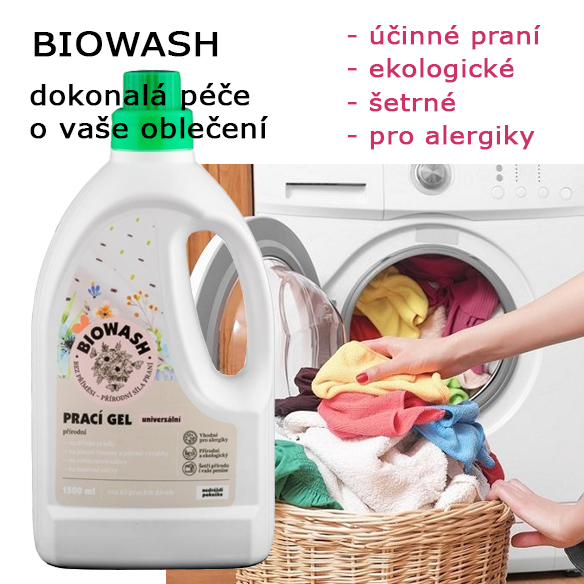 Ekologický prací gel BIOWASH přírodní - 1,5 l