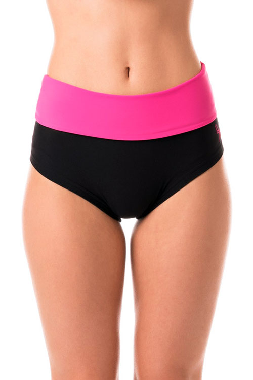 Dámské vysoké kalhotky BETTY - černá / růžová