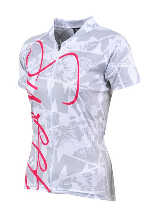 Cyklistický dres CLASIC CYKLO D050 - bílá / šedá / růžová