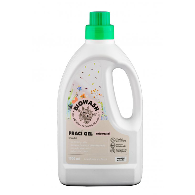 Ekologický prací gel BIOWASH přírodní - 1,5 l