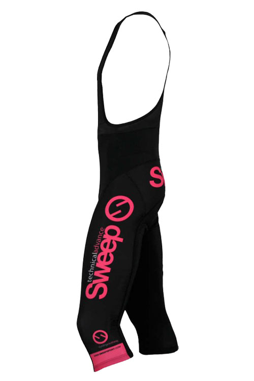 Cyklistické 3/4 kraťasy CYKLO K015 se šlemi - černá / růžová