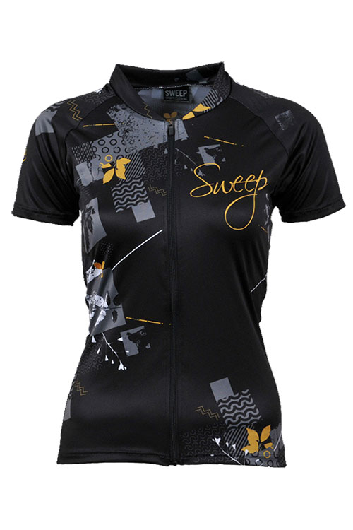 Cyklistický dres CLASIC CYKLO D058 - černá / zlatá