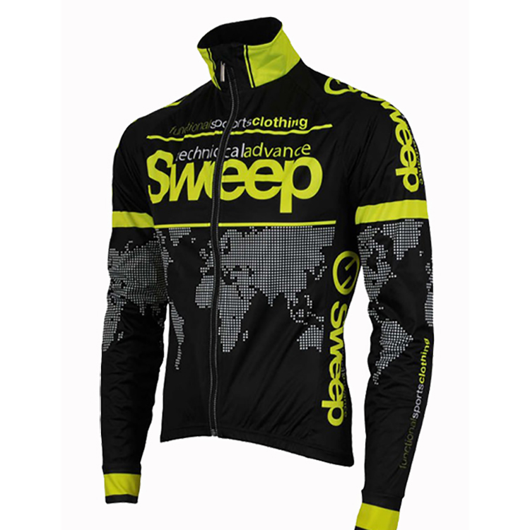 Cyklistická bunda NOWIND CYKLO J009 SLABÁ - černá / citronová