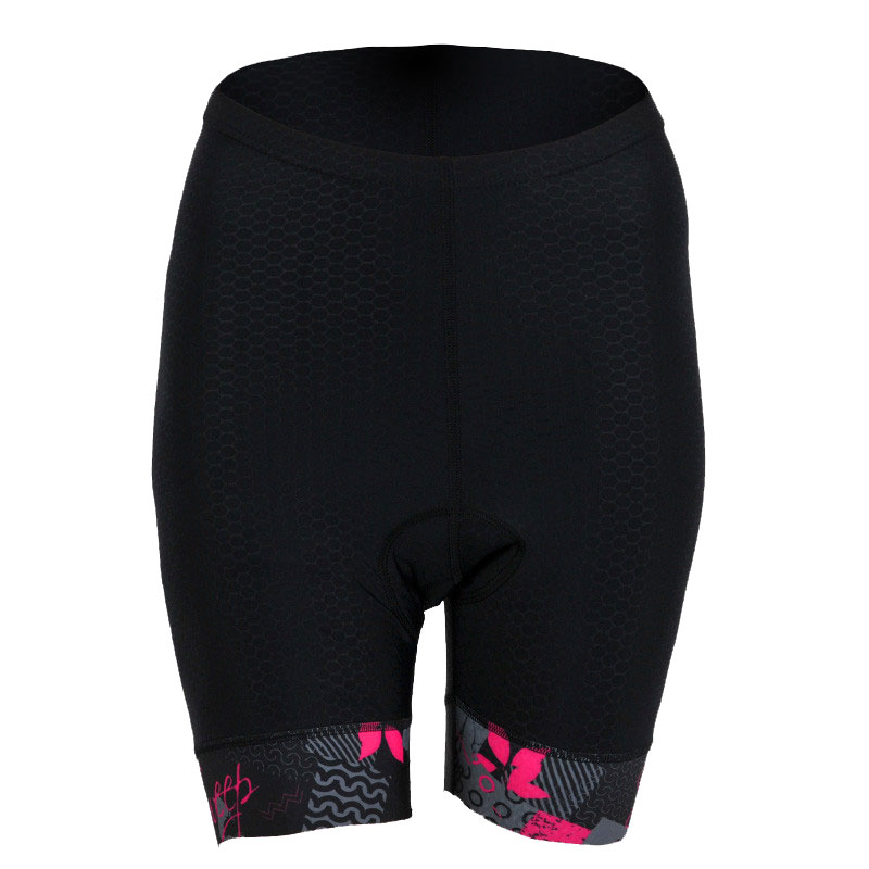 Cyklistické kraťasy CYKLO K036 3D GOFRATO - černá / růžová