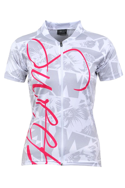 Cyklistický dres CLASIC CYKLO D050 - bílá / šedá / růžová