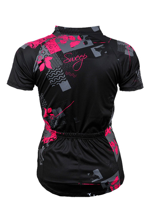 Cyklistický dres CLASIC CYKLO D058 - černá / růžová