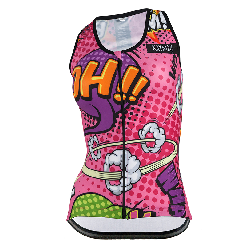 Cyklistické tílko KAYMAQ W27 - komiks růžový