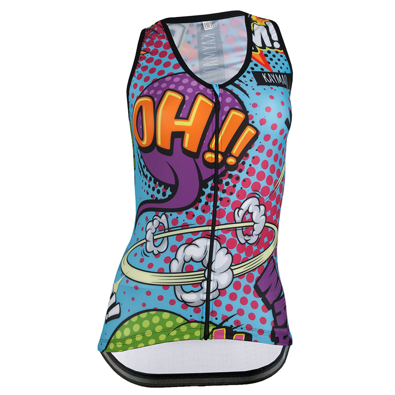 Cyklistické tílko KAYMAQ W27 - komiks modrý