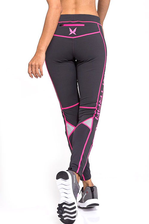 Dámské funkční legíny LOUISE TIGHTS - šedá / růžová