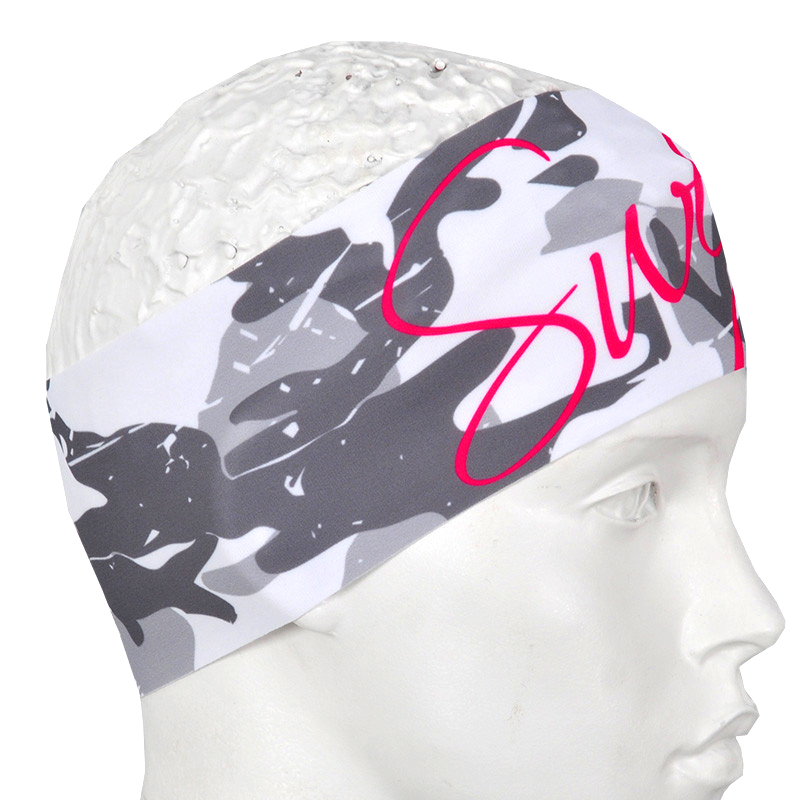 Sportovní maskáčová čelenka SCP098 - bílá / růžová