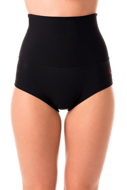 Dámské vysoké kalhotky BETTY - černá / růžová