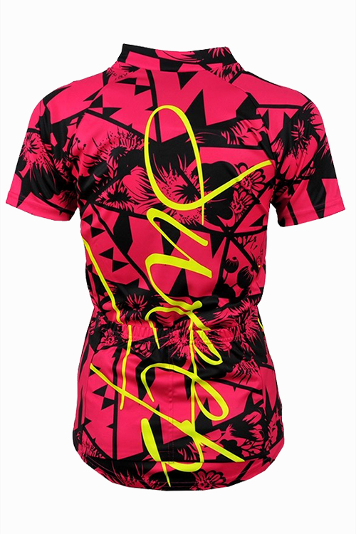 Cyklistický dres CLASIC CYKLO D050 - růžová / citronová