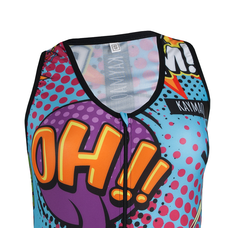 Cyklistické tílko KAYMAQ W27 - komiks modrý