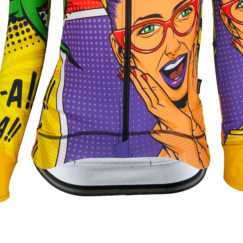 Cyklistický dres dlouhý rukáv KAYMAQ W26 - komiks multicolor