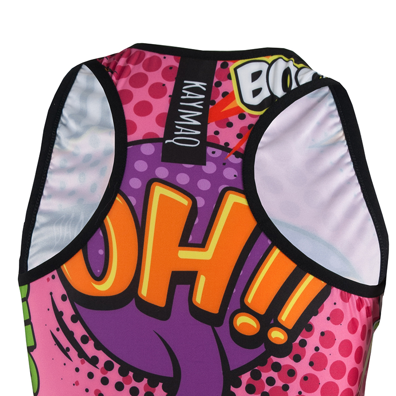 Cyklistické tílko KAYMAQ W27 - komiks růžový