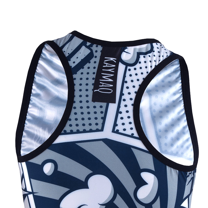 KAYMAQ W24 cyklistický tílko komiks bílý