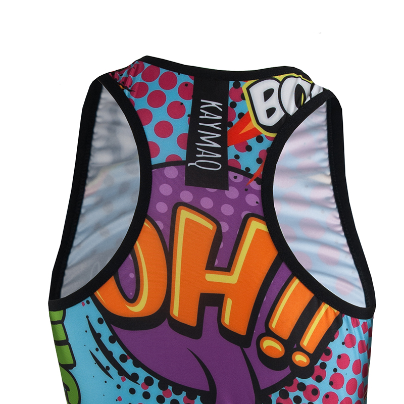 Cyklistické tílko KAYMAQ W27 - komiks modrý