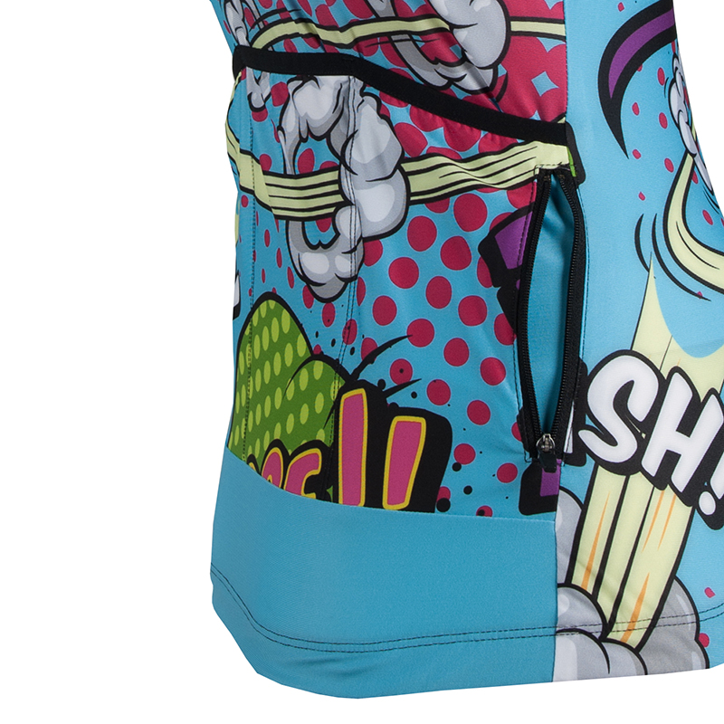 Cyklistické tílko KAYMAQ W27 - komiks modrý