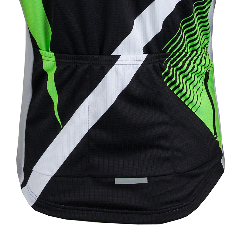 Pánský cyklistický dres dlouhý rukáv KAYMAQ M27 SPEED - černá / zelená