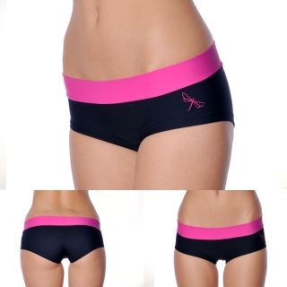 Dámské kalhotky HOT PANTS - černá / růžová