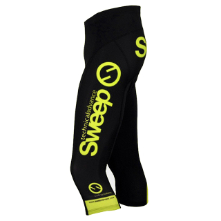 Cyklistické 3/4 kraťasy CYKLO K015A - černá / citronová 