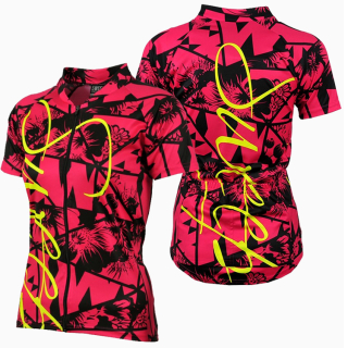 Cyklistický dres CLASIC CYKLO D050 - růžová / citronová