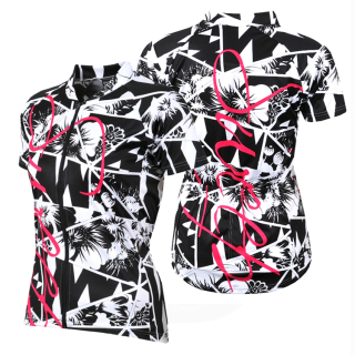 Cyklistický dres CLASIC CYKLO D050 - bílá / černá / růžová