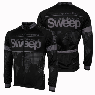 Cyklistický dres s dlouhým rukávem CLASIC CYKLO D015 - černá / šedá