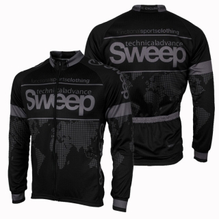 Cyklistický dres s dlouhým rukávem CLASIC CYKLO D015 - černá / šedá