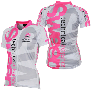 Cyklistický dres CLASIC CYKLO D020 - bílá / růžová