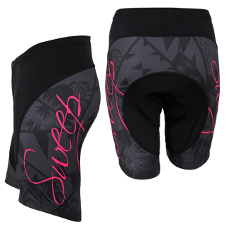 Cyklistické kraťasy CYKLO K025 - šedá / růžová