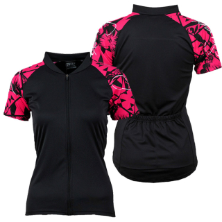 Cyklistický dres CLASIC CYKLO D060- černá / růžová