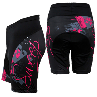 Cyklistické kraťasy CYKLO K028 - černá / růžová