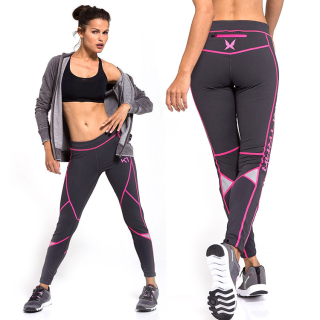 Dámské funkční legíny LOUISE TIGHTS - šedá / růžová