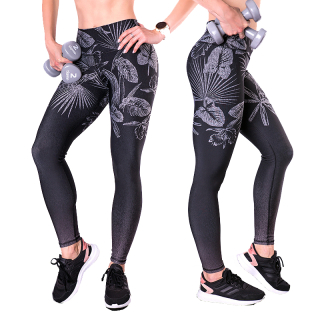 Dámské legíny OMBRE JUNGLE BLACK s vysokým pasem
