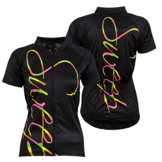 Cyklistický dres CLASIC CYKLO D068 RAINBOW - černá