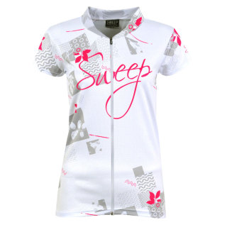 Cyklistický dres CLASIC CYKLO D058 - bílá / růžová